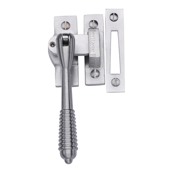 V894L MP/HP-SC  Satin Chrome  Heritage Brass Locking Reeded Casement Fastener